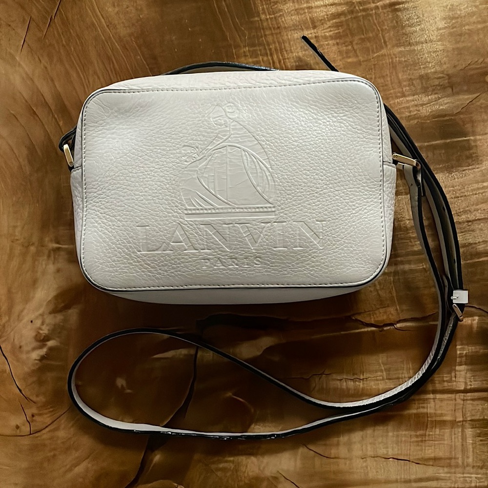 LANVIN "Nomad" Calfskin leather Crossbody bag, Ivory